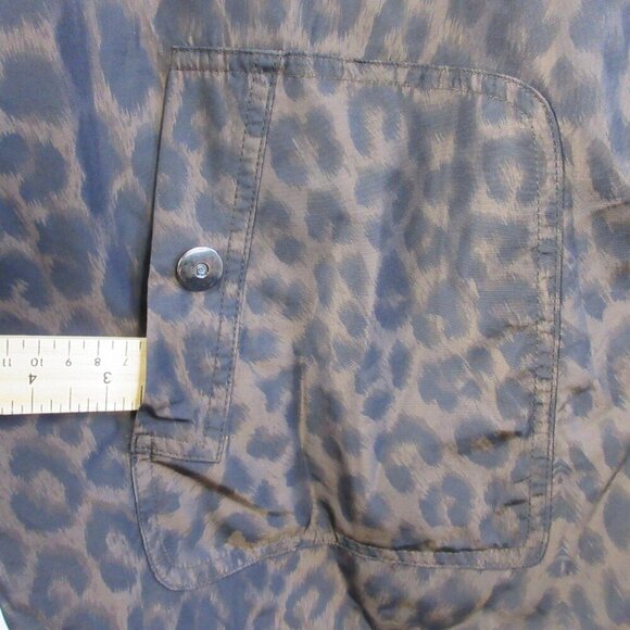 Portrait Women Reversible Jacket 1X Leopard Print Brown Metallic Hooded Vtg 652 - Picture 9 of 12